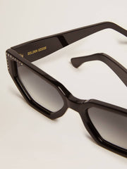 Golden Goose Sunglasses rectangular model with black frame and crystals