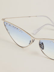 Golden Goose Sunglasses cat-eye style with silver frame and crystals