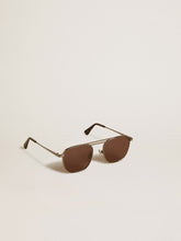 Golden Goose Aviator style sunglasses with black frame and lenses