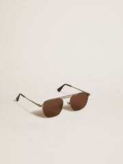 Golden Goose Aviator style sunglasses with black frame and lenses