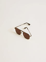 Golden Goose Aviator style sunglasses with black frame and lenses