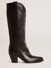 Golden Goose Women's Wish Star boots in black leather with star embroidery