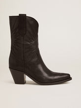 Golden Goose Low Wish Star boots in black leather with tone-on-tone inlay star