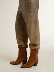 Golden Goose Low Wish Star boots in cognac suede with tone-on-tone embroidered star