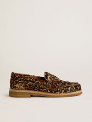 Golden Goose Women's Jerry loafer in leopard-print pony skin