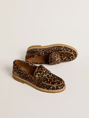 Golden Goose Women's Jerry loafer in leopard-print pony skin