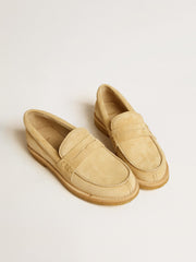 Golden Goose Jerry loafer in ecru waxed suede