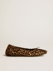 Golden Goose Amy ballet flats in beige leopard-print pony skin