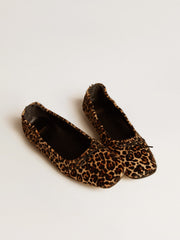 Golden Goose Amy ballet flats in beige leopard-print pony skin