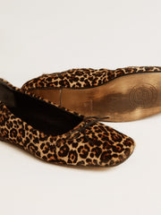 Golden Goose Amy ballet flats in beige leopard-print pony skin