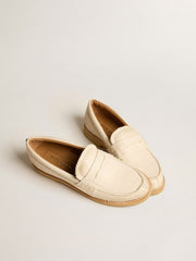 Golden Goose Jerry loafer in butter-white leather