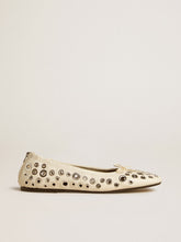 Golden Goose Amy ballet flats in white nappa leather with silver colored studs