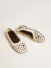 Golden Goose Amy ballet flats in white nappa leather with silver colored studs
