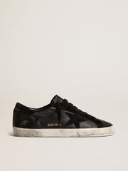 Golden Goose Men's Super-Star in black nappa with black suede star and heel tab