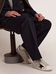 Golden Goose Men's Super-Star in leather with black star
