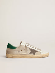 Golden Goose Men's Super-Star in light silver mesh with gray star