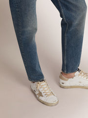 Golden Goose Men's Super-Star with gold sparkle foxing and lettering