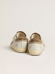 Golden Goose Men's Super-Star LTD in nappa leather with orange leather star and tobacco suede heel tab