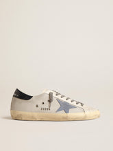 Golden Goose Super-Star in pale silver mesh with light blue suede star