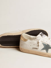 Golden Goose Men's Super-Star with suede star and platinum snake-print leather heel tab