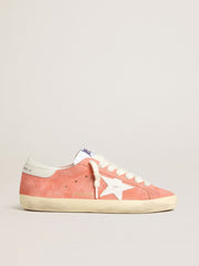 Golden Goose Men’s Super-Star in coral suede with white leather star and heel tab