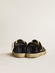 Golden Goose Men’s Super-Star in black velvet and suede with black suede star