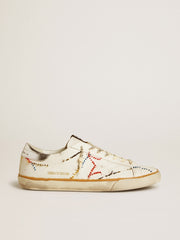 Golden Goose Men’s Super-Star LTD with perforated star and metallic leather heel tab