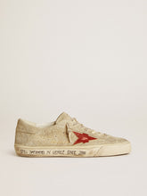 Golden Goose Men's Super-Star LTD in gray suede with red leather star