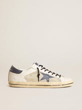 Golden Goose Men's Super-Star in leather and suede with blue lizard-print leather star