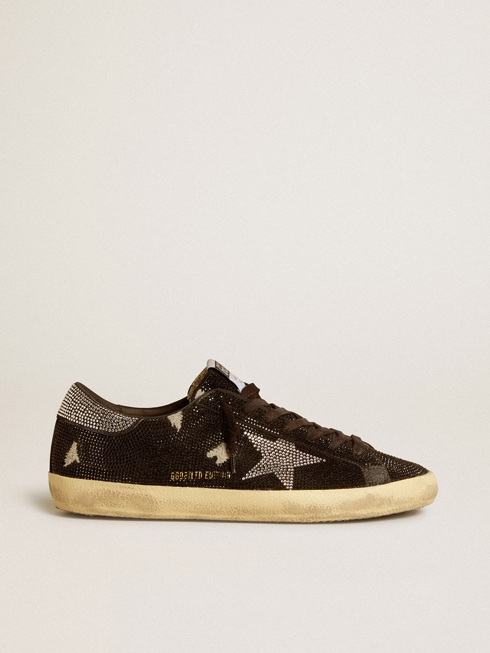 Golden Goose Men's Super-Star in suede and Swarovski crystals with silver star
