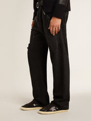 Golden Goose Men's Super-Star in suede and Swarovski crystals with silver star