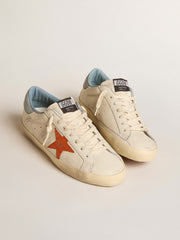 Golden Goose Men's Super-Star with crocodile-print star and silver-blue heel tab