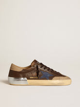 Golden Goose Men's Super-Star in leather with blue leather star and beige nubuck heel tab