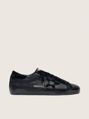 Golden Goose Men's Super-Star in black nappa with black suede star and heel tab