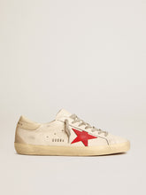 Golden Goose Men's Super-Star in nappa with red star and cream leather heel tab