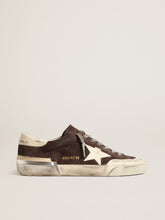 Golden Goose Men's Super-Star in gray suede with ecru nappa star and heel tab