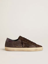 Golden Goose Men's Super-Star LTD in brown nubuck with suede star and purple leather heel tab