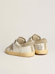 Golden Goose Men’s Super-Star in nappa with ice-gray suede star and black embroidery