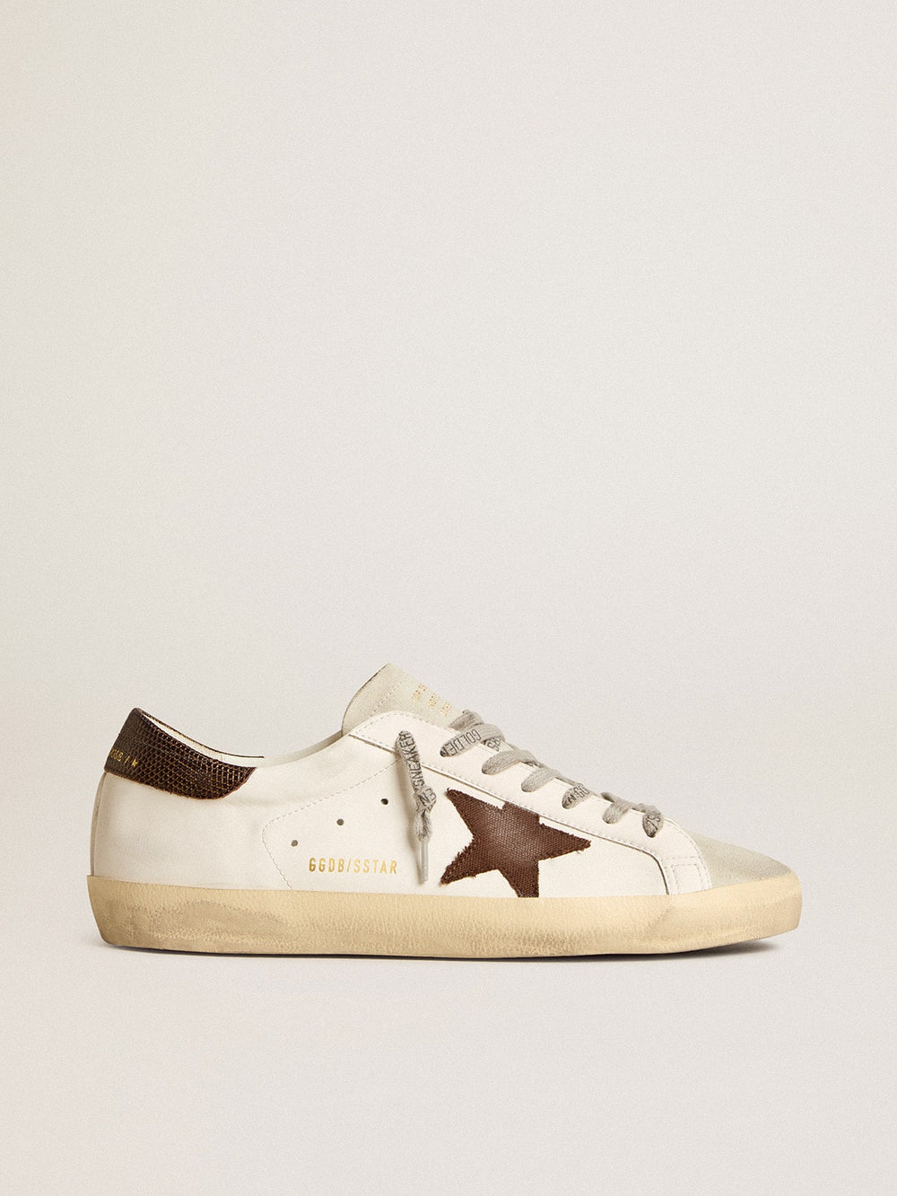 Golden Goose Men's Bio-based Super-Star with canvas star and dark brown leather heel tab