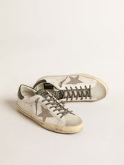 Golden Goose Super-Star with croc-print star and green heel tab