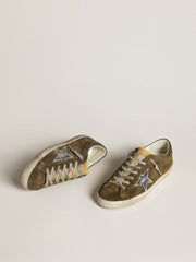 Golden Goose Men's Super-Star LTD in suede with metallic leather star and leather heel tab