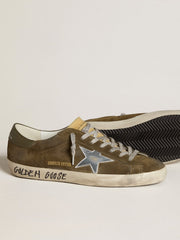 Golden Goose Men's Super-Star LTD in suede with metallic leather star and leather heel tab