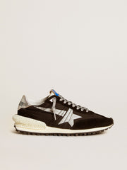 Golden Goose Men’s Marathon with black ripstop nylon upper and silver star