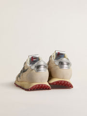 Golden Goose Men’s Marathon with beige nylon upper and gray star