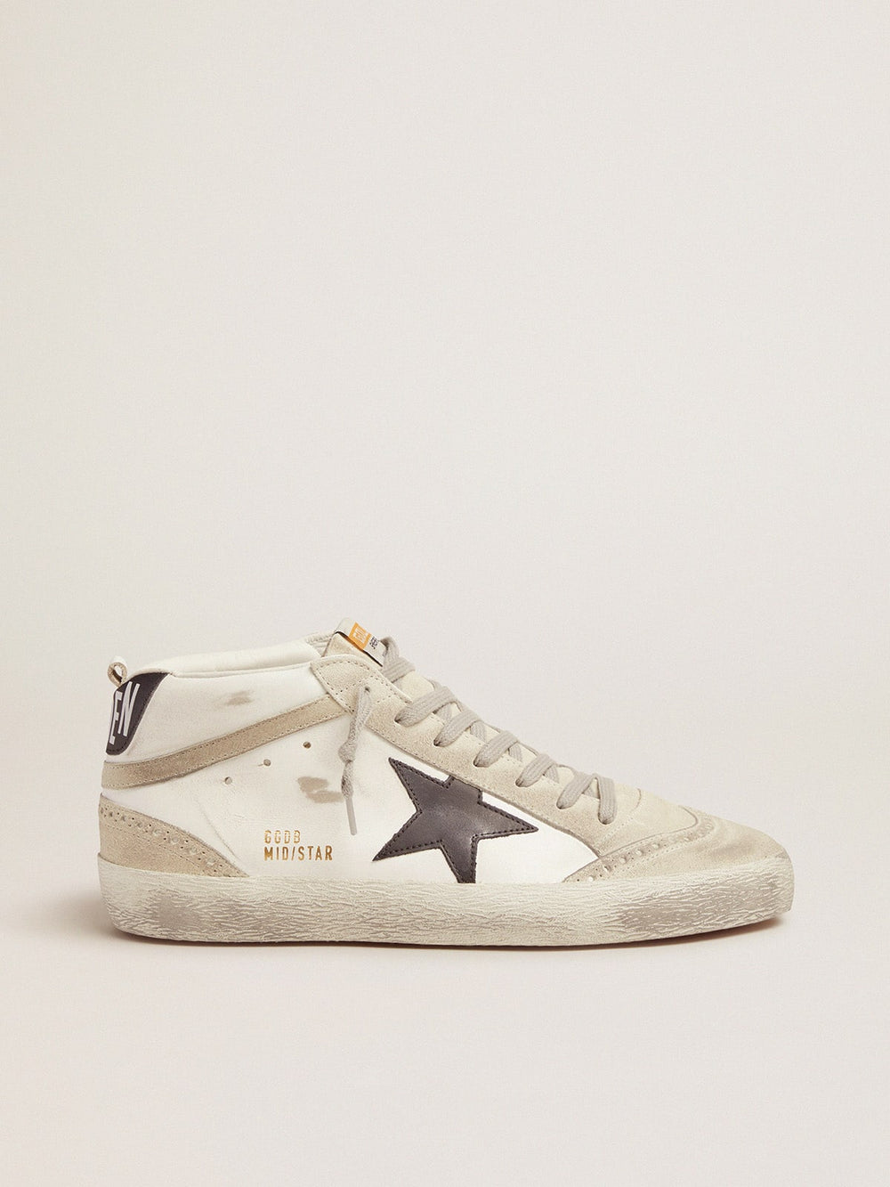 Golden Goose Men's Mid Star white with black star