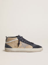 Golden Goose Men's Mid Star in beige and blue suede with gray nappa leather star and white leather flash
