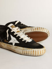 Golden Goose Men’s Mid Star in black nappa and suede with white leather star