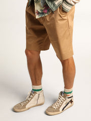 Golden Goose Men's Slide with leopard print pony skin star and black flash