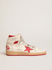 Golden Goose Men's Sky-Star with signature on the ankle and red inserts