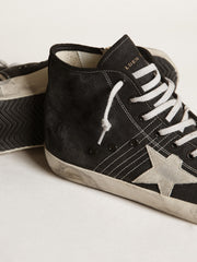 Golden Goose Francy Penstar in black canvas with white suede star and black suede heel tab